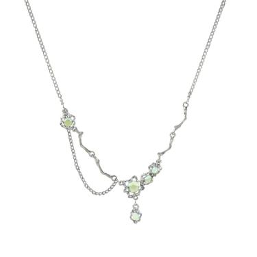 Imagem de Buyongwant Colar Y2k irregular para mulheres, pedra da lua, olho de gato, design de corrente moderna, joia de prata picante