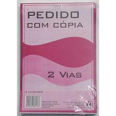 Imagem de Talão de Pedido com Cópia, 2 Vias, 25x2 Folhas, 21x14,5cm, Pacote com 5 Unidades