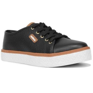 Imagem de Tênis Moleca Casual Microperfuros Feminino - Preto, 35