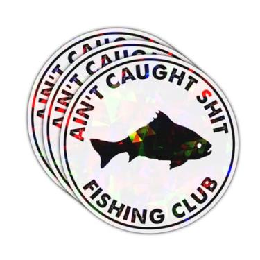 Imagem de 3 adesivos Ain't Caught Shit Fishing Club, Man I Love Fishing Sticker, Reel Cool Dad Adesivos de 7,6 cm à prova d'água para barco, caixa de equipamento, refrigerador, presentes para pescadores