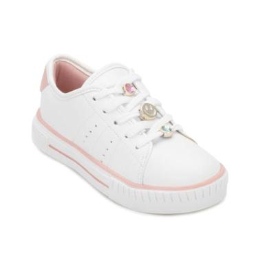 Imagem de Tênis Infantil Menina Plataforma Molekinha (Branco/Rosa, BR, Criança de 9 a 12 anos, Numérico, 26)