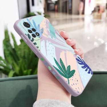 Imagem de Capa de celular com estampa de folhas para Xiaomi Redmi Note 14, 13, 12, 12S, 11, 11S, 10, 10T, 10S, 9T, 9, 8, 7 Pro Plus, Redmi 10, 9, 9T, 4G, 5G, roxo claro, para Note 14 ProPlus