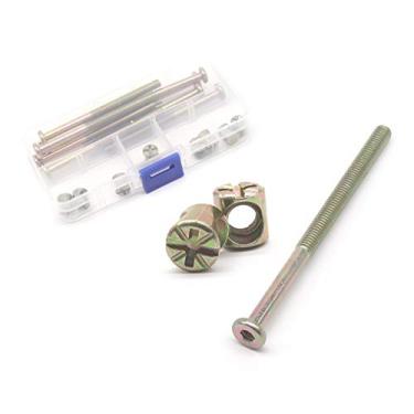 Imagem de BinifiMux Pacote com 10 M6 x 90 mm Hex Allen Head Furniture Berço Cama parafuso e porcas de barril, para cabeceira de beliche cadeiras de cama