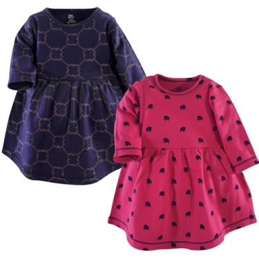 Imagem de Luvable Friends Hudson Baby, vestidos de manga comprida, pacote com 2, Elo dourado, 3 Anos