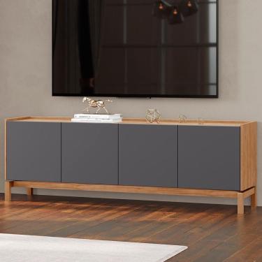 Imagem de Rack TV 50 Polegadas 180cm 2 Portas 2 Gavetas Soleil Tauari Grafite F07 - Mpozenato