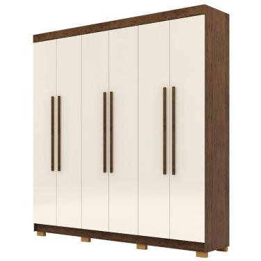 Imagem de Guarda Roupa Casal 218cm 6 Portas Elegance Imbuia/champanhe - Vila Rica