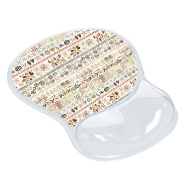 Imagem de AUPET Mouse pad ergonômico com suporte de pulso em gel – Tapete de mouse antiderrapante com almofada de gel de memória confortável – Alivia a dor no pulso – Padrão de designer para escritório em casa