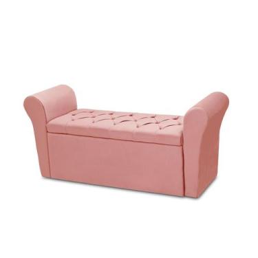 Imagem de Baú Recamier Para Cama Box Quarto Madeira Estofado King - D'Julia, Ros
