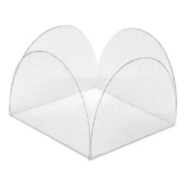 Imagem de 100 Forminhas Transparente Doces Casamento 4 Pétalas - NoBrand