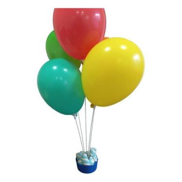 Imagem de Kit 3 Suportes Balão 5 Hastes Varetas Cachepot Festa Bexiga - NoBrand