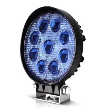 Imagem de Farol de milha auxiliar universal 9 Leds 27W Azul Redondo