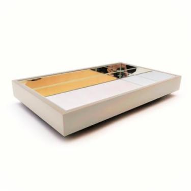 Imagem de Bandeja Espelhada Flutuante Decorativa Mesa Bar Aparado 50X30CM(Off White)
