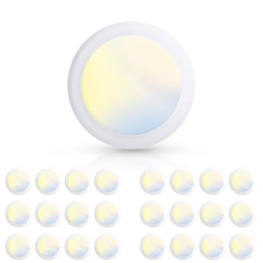 Imagem de ECOELER Luzes de disco LED 5CCT, luz de teto regulável, 16,5 W, 1100 lm, 2700K/3000K/4000K/5000K/6000K luminária selecionável para armário, escritório, garagem, ETL e FCC, pacote com 24