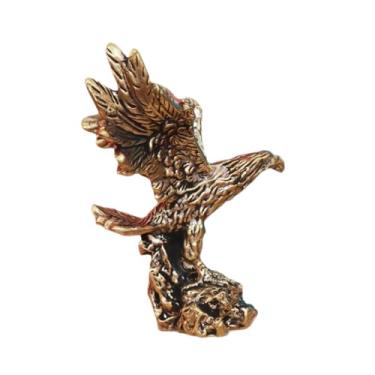 Imagem de Generic Estátua de águia de latão, escultura animal, colecionável vintage, estatueta de pássaro selvagem, ornamento de feng shui chinês para decoração de