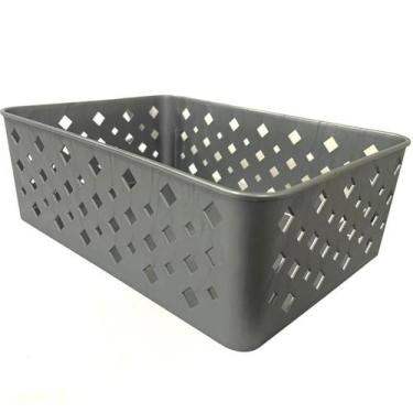 Imagem de Kit 10 Cesto Organizador Premium Cinza 123Organizei - 123 Organizei
