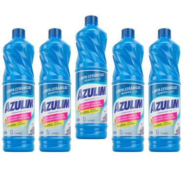 Imagem de Limpador Azulim Azulejos Cerâmicas Rejuntes Lavanda 1L Kit 5, Limpador
