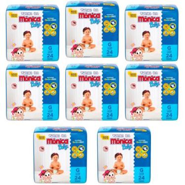 Imagem de Kit Fralda Turma da Mônica Baby  Jumbo  - Tam G - 192 Fraldas - ATACAD