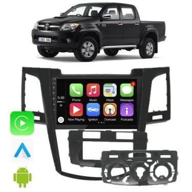 Imagem de Kit Multimidia HIlux 2006 2007 2008 Ar Analógico e Digital 9 Polegadas