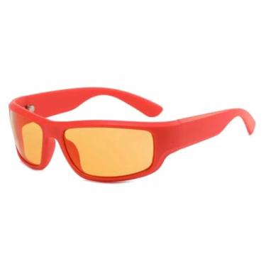 Imagem de Óculos de sol da moda para ciclismo, óculos de sol esportivos femininos, punk, retrô, steampunk, masculino, lentes prateadas, proteção UV400 (chá vermelho)