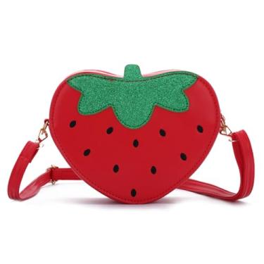 Imagem de LUI SUI Bolsa em forma de morango linda bolsa de ombro de morango em forma de fruta, Vermelho, One Size, Bolsa de morango