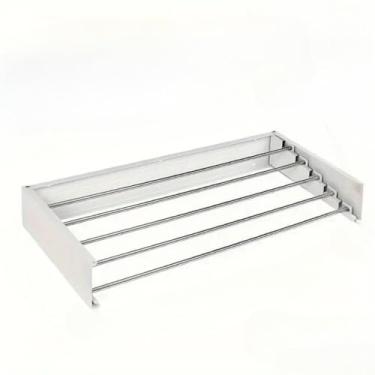 Imagem de Varal Teto Retrátil Dobrável Todo de Resistente e Fácil de Instalar, Ideal para Varanda/Casa, Economiza Espaço (100 cm Com 6 Varetas)