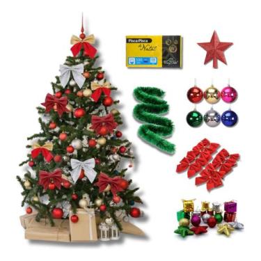 Imagem de Kit Árvore Natal 150cm Decorada Completa 75 Enfeites Pisca - Rio Maste