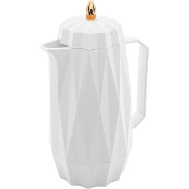 Imagem de Garrafa termica plastico diamond rosa 1l - Lyor, Branco