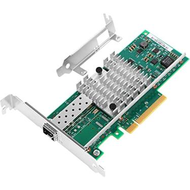 Imagem de Vogzone Placa de rede PCI-E de 10 Gb para Intel X520-DA1/ E10G42BTDA, porta única SFP+ de 100 Mb/1 GbE/10 GbE, com chip Intel 82599EN, adaptador Ethernet PCI Express 2.0 X8 de 10 GbE compatível com