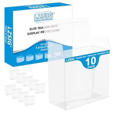 Imagem de PET Elite Trainer Box Protector Case (5-Pack) - 0.50mm Clear Display Box with Auto-Lock Bottom for PKMN ETB Storage & Display, 5s Setup, No Tool Needed