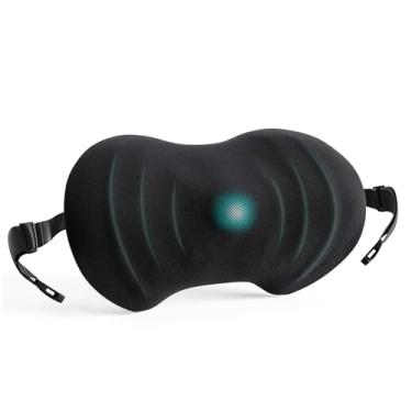 Imagem de Almofada de suporte lombar, almofada ergonômica para cadeira de escritório, almofada lombar de carro de espuma viscoelástica alívio da dor lombar com alças ajustáveis, travesseiro de suporte para as