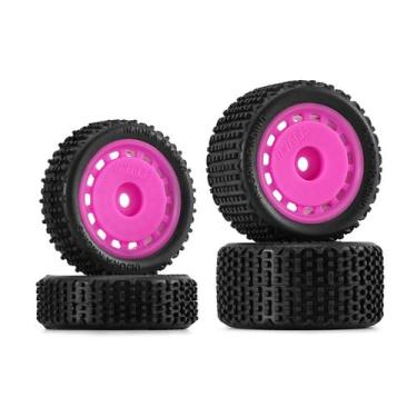 Imagem de Pneus e rodas para 1/24 Losi Micro-B da INJORA (4 unidades)