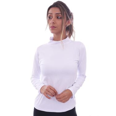 Imagem de Camisa Manga Longa Gola Alta Viscolycra Feminina Academia Inverno Frio Mechler-Feminino