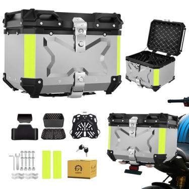 Imagem de Baú para Moto de Alumínio 45L- Bauleto 45 Litros Impermeável Trava Dupla Antirroubo, Bau Moto Traseiro Modelo Universal de Alto Volume, Prata