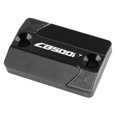 Imagem de BYYINGSUS Acessórios CNC para motocicleta Tampa do reservatório de fluido de freio dianteiro compatível com CB500F CB500X CBR500R CB 500F 500X CBR 500R 2013-2020(Cb500f Preto)