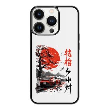 Imagem de qizjio Capa de telefone inspirada em anime de carro japonês – Ilustração legal de corrida, capa protetora à prova de choque para iPhone 14 Pro