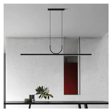 Imagem de Luminárias pendentes modernas escandinavas para sala de jantar, sala de chá, escritório e bar, ziguezague, LED longo para mesa de jantar, quarto, luminárias simples e elegantes