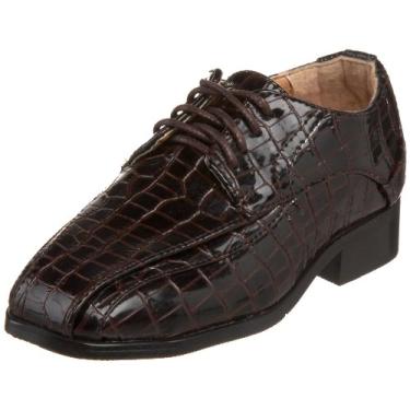 Imagem de JOSMO Sapato social 17935 (bebê/criança pequena/criança grande), Croco marrom, 1.5 Little Kid