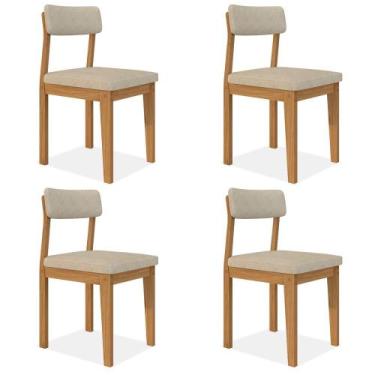 Imagem de Conjunto Com 4 Cadeiras Estofadas Utah Cinamomo/s.bege - M.a - A Móvei