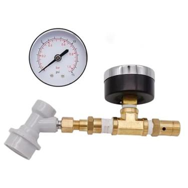 Imagem de Válvula De Pulverização Com Trava De Esfera E Manômetro De 0-15 Psi/0-60 Psi, Válvula De Alívio De Pressão Para Equipamentos De Carbonatação De Cerveja Artesanal(0-15 psi)