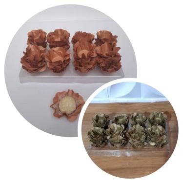 Imagem de Forminhas para Doces, 80 Peças Decorativas em Formato de Flor para Festas, Casamentos e Aniversários (Rosê Gold e Ouro)