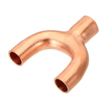 Imagem de Conexão de cobre ID de 5/40.6 cm × 1/10.2 cm, tipo Y de 3 vias, conexão de soldagem de encaixe de tubo de cobre puro 99,9% para ar condicionado HVAC, refrigeração de encanamento