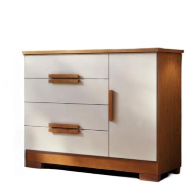 Imagem de Cômoda Adulto E Com 4 Gavetas E Sapateira(Off Canela)