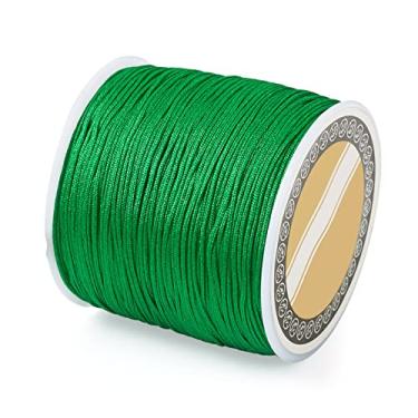 Imagem de Cordão de nylon 100 m de 0,8 mm verde com nó chinês e macramê para fabricação de joias, materiais de embrulho Kumihimo, artesanato faça você mesmo