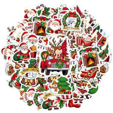 Imagem de 50 peças, presentes de Natal, Papai Noel, Natal, inverno, adesivos de papelaria de gengibre, faça você mesmo, árvore de Natal para guitarra, skate, laptop, bagagem, notebook, bagagem, copo para