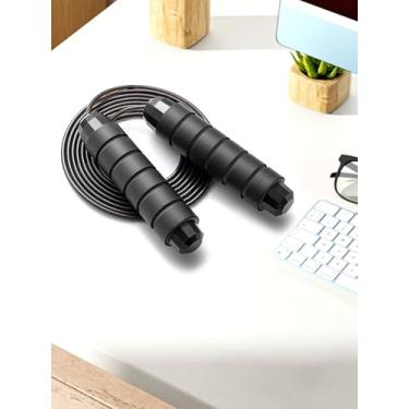 Imagem de Corda de pular ajustável de 285 cm corda de pular com rolamentos de esferas para mulheres e homens, casa, escola, academia