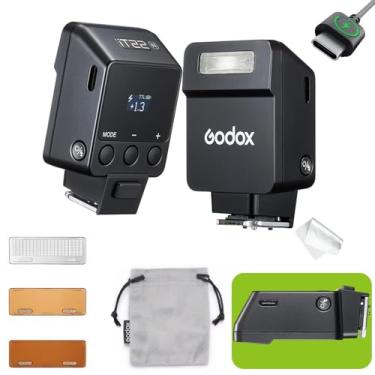 Imagem de Godox Mini flash IT22 N TTL, iT22N IT22 para Nikon, GoDox TTL Flash, 700+ Flashes /1,5 s Reciclagem/1/32~1/1, ajustável em ± 1/3 incrementos/carregamento USB-C/gatilho HotShoe, com espalhador e