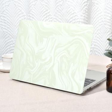 Imagem de Seorsok Compatível com MacBook Pro 33.0 cm Case M2 2023,2022,2021-2016 A2338 M1 A2251 A2289 A2159 A1989 A1708 A1706, capa rígida de couro luxuoso e amigo da pele e capa de teclado, Onda verde-claro
