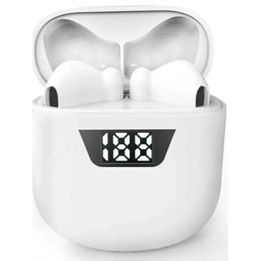 Imagem de Fone de Ouvido Bluetooth com Display Digital LED, Microfone Embutido, Compatível com Smartphones iOS, Branco e Preto (BRANCO)