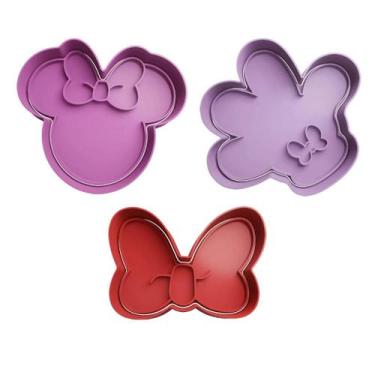 Imagem de Cortador Biscoito Molde Forma mickey minnie disney Marcador Carimbo Pa