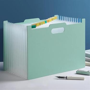 Imagem de Pasta Organizadora A4 com 13 Divisórias - Polipropileno Impermeável, Inclui Etiquetas, Ideal para Documentos(VERDE ÁGUA,13 DIVISÓRIAS)